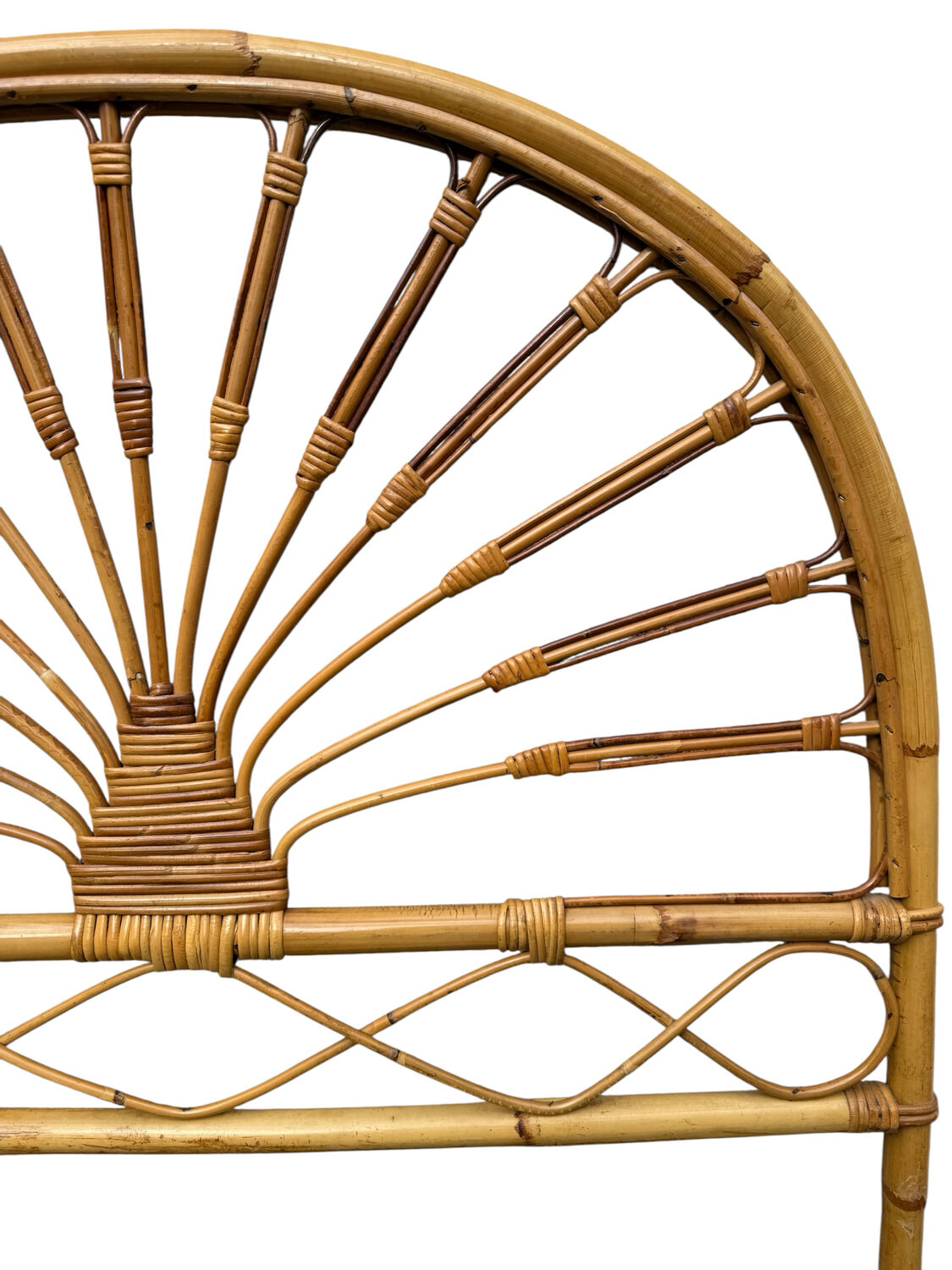 Pair of 1960s rattan headboards from France