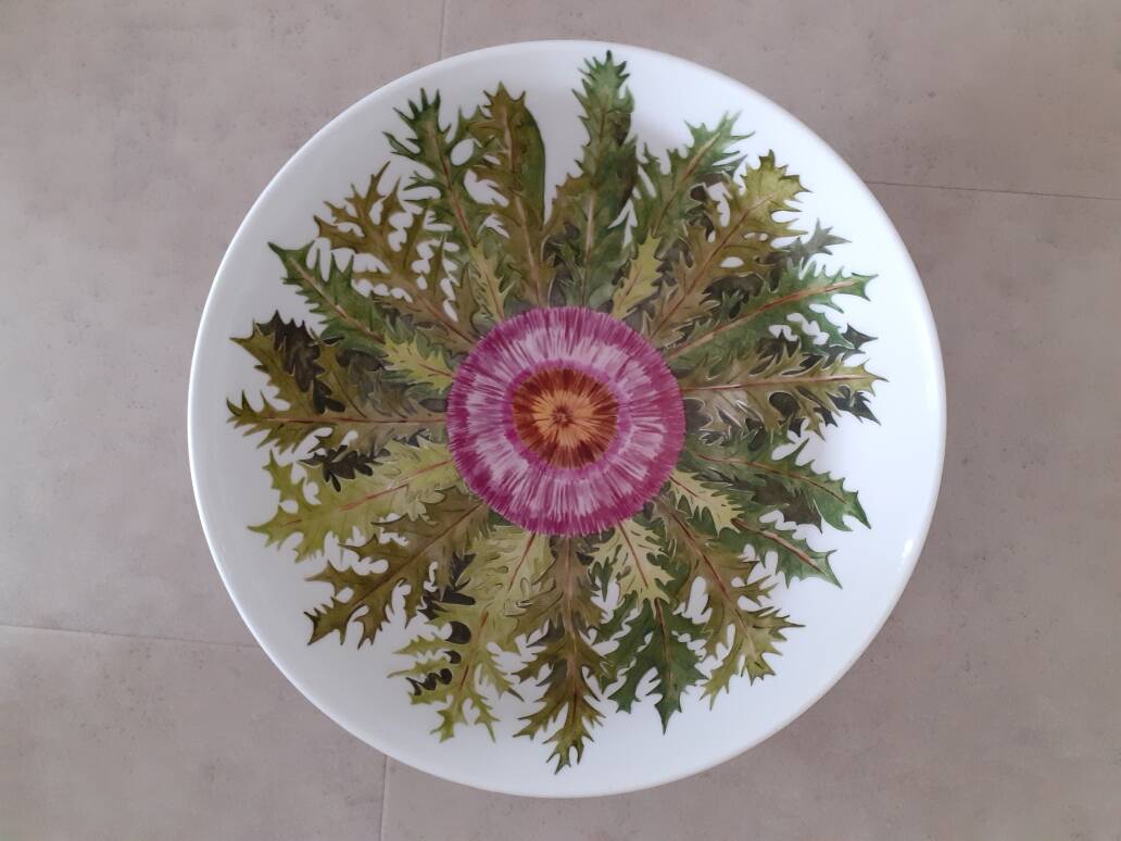 Hand-painted porcelain salad bowl