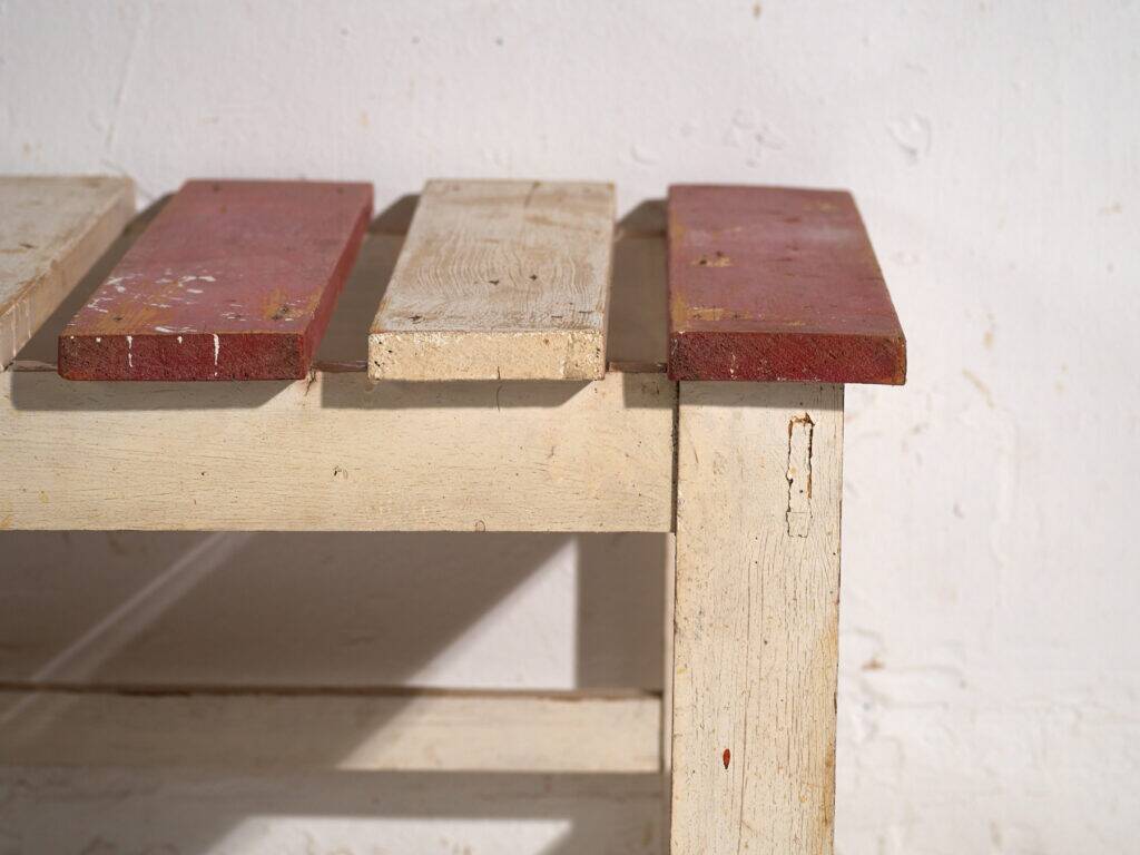 Rustic low bench made of wood – Central Europe, around 1940