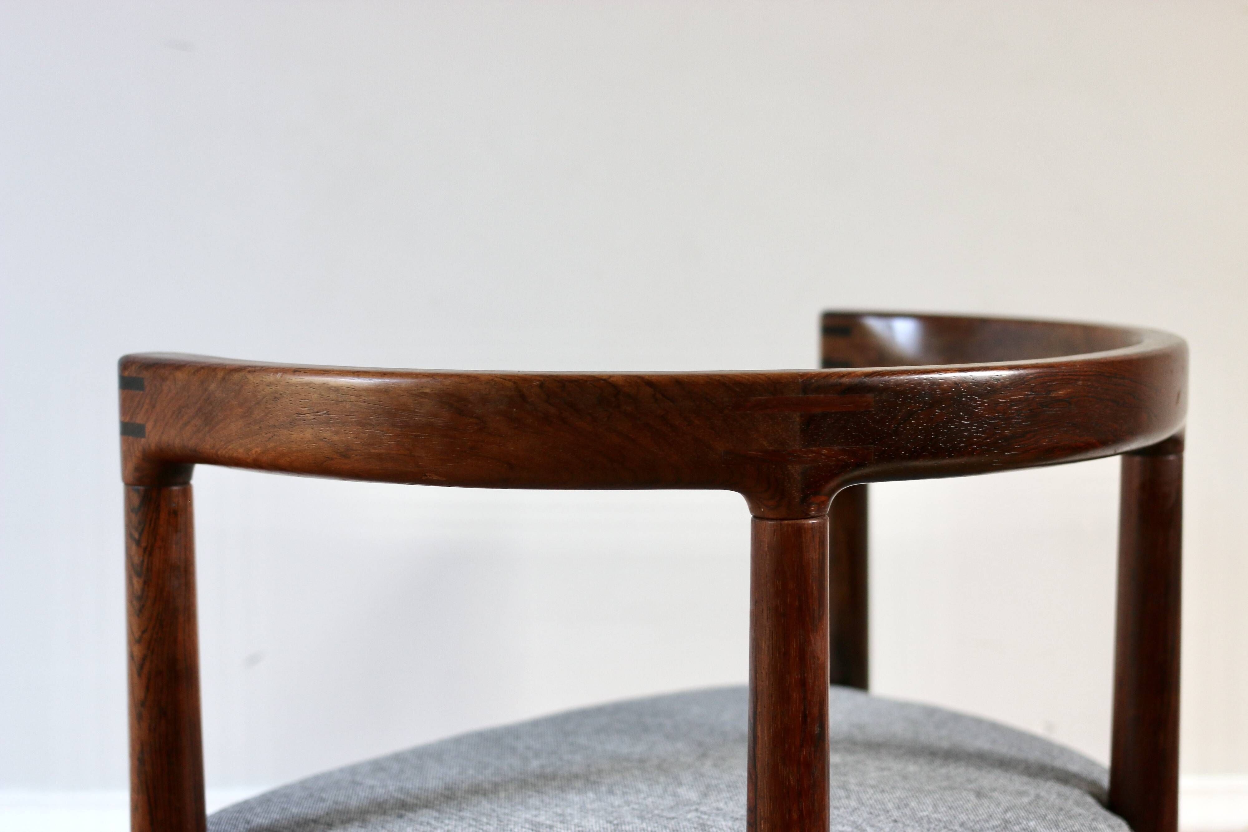 Scandinavian bridge chair in rosewood by Ole Gjerlov-Knudsen, 1960
