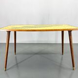 Midcetury Wood & Glass Mozaik Coffee or Side Table, Germany