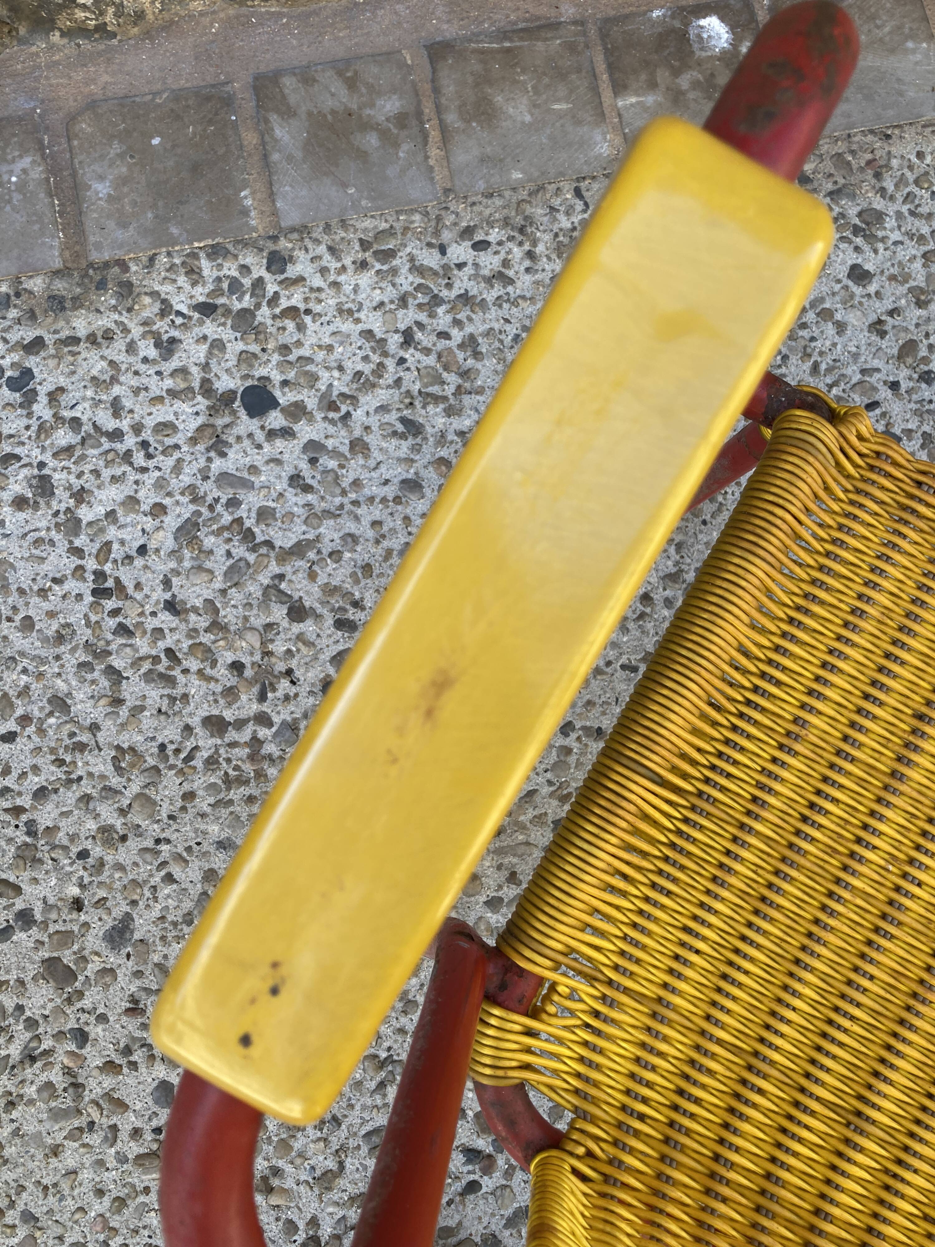 Garden armchair in scoubidou