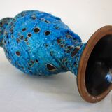 Large Fat Lava enamel vase by Charles Cart, Sea Foam, 1960