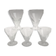set of 5 glasses with thick bottom feet early twentieth century