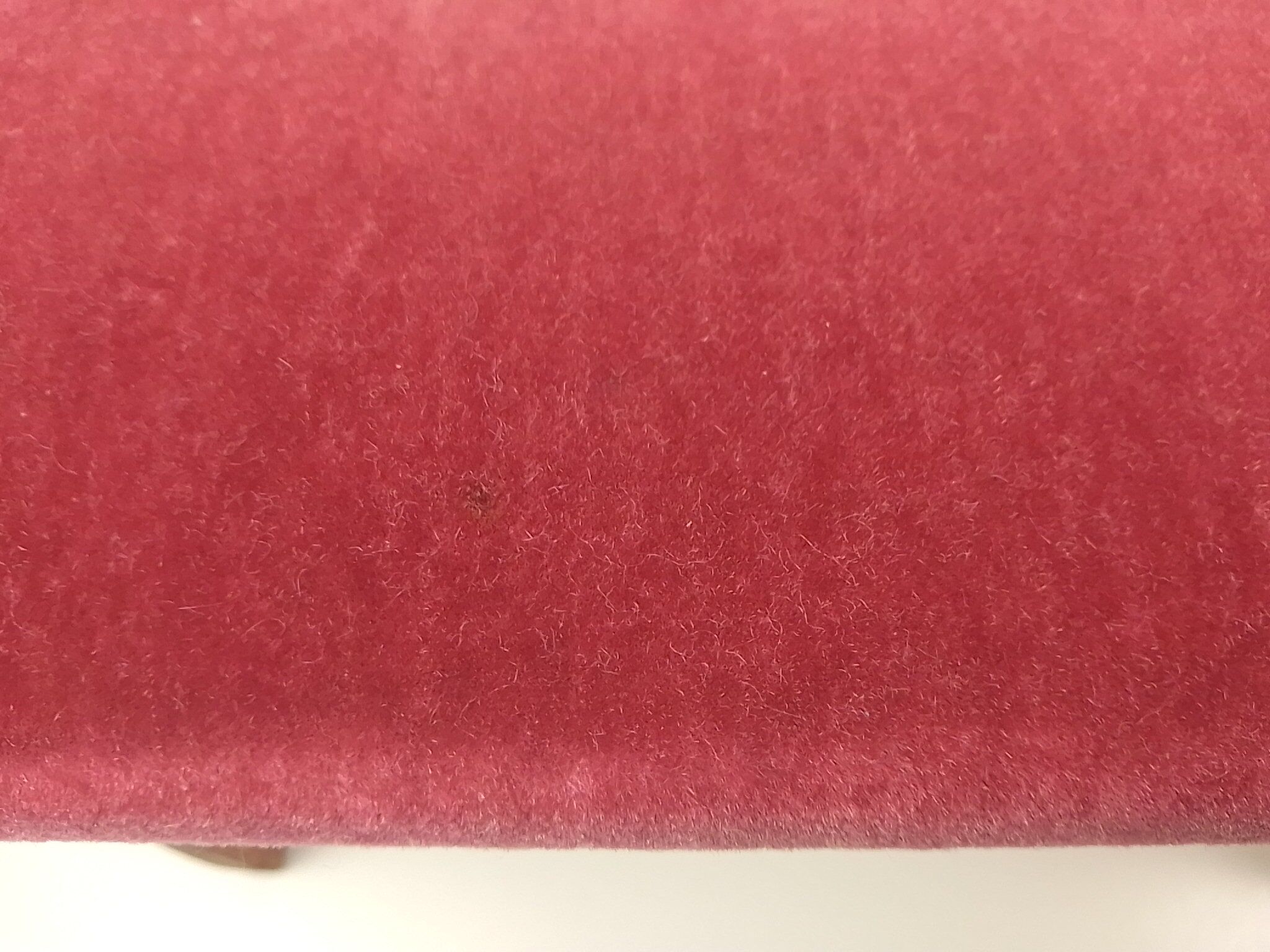 Footrests in wood and pink velvet