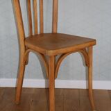 Set of 8 classic Baumann chairs 1950 light beech