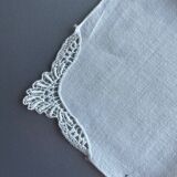 Set of 5 tea towels, handkerchiefs, embroidered pouches
