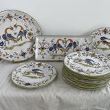 Dessert service, earthenware, Martres-Tolosane, signed Matet France