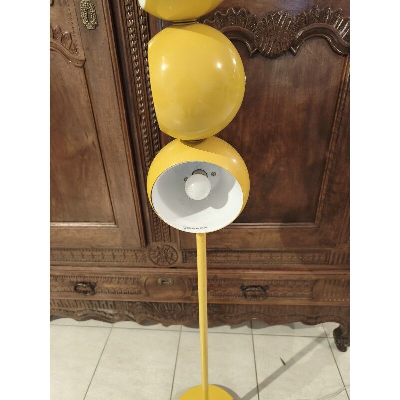 Vintage yellow metal floor lamp