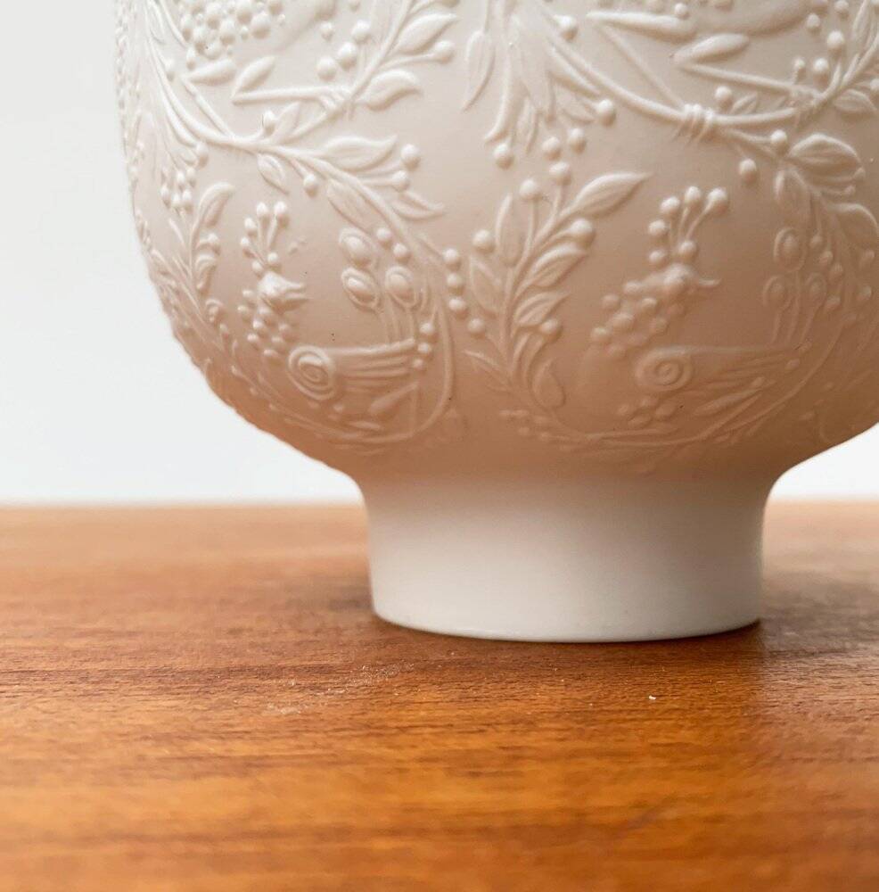 White porcelain candlestick from mid-century by Bjørn Wiinblad for Rosenthal.