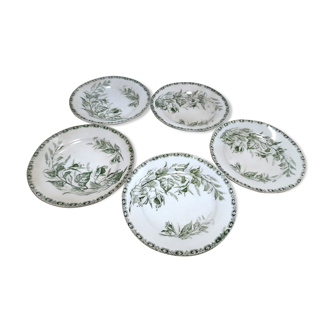 5 assiettes à dessert terre de fer
