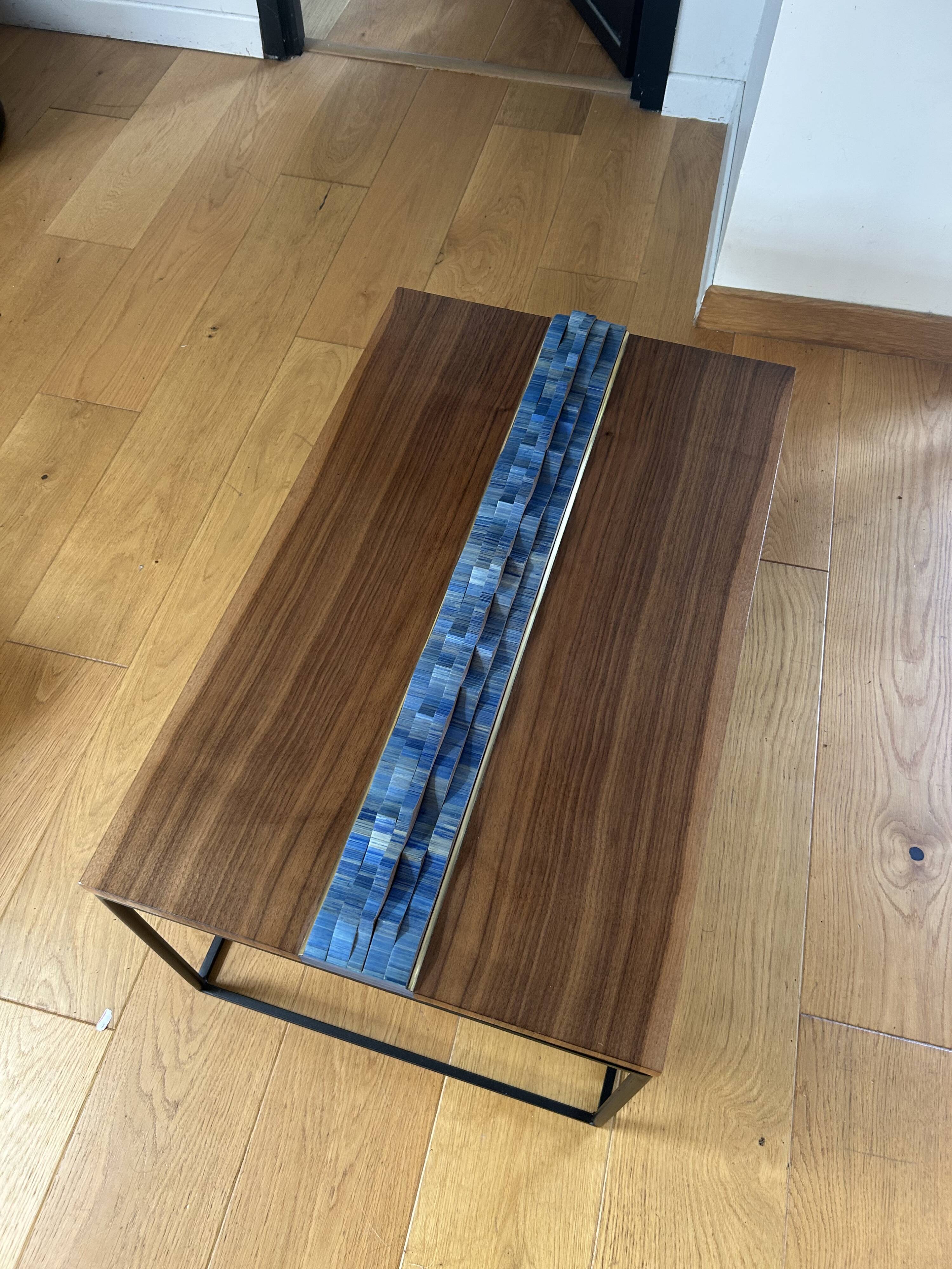 Walnut straw coffee table