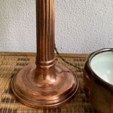 Copper lamp, cable 2 m, fabric shade
