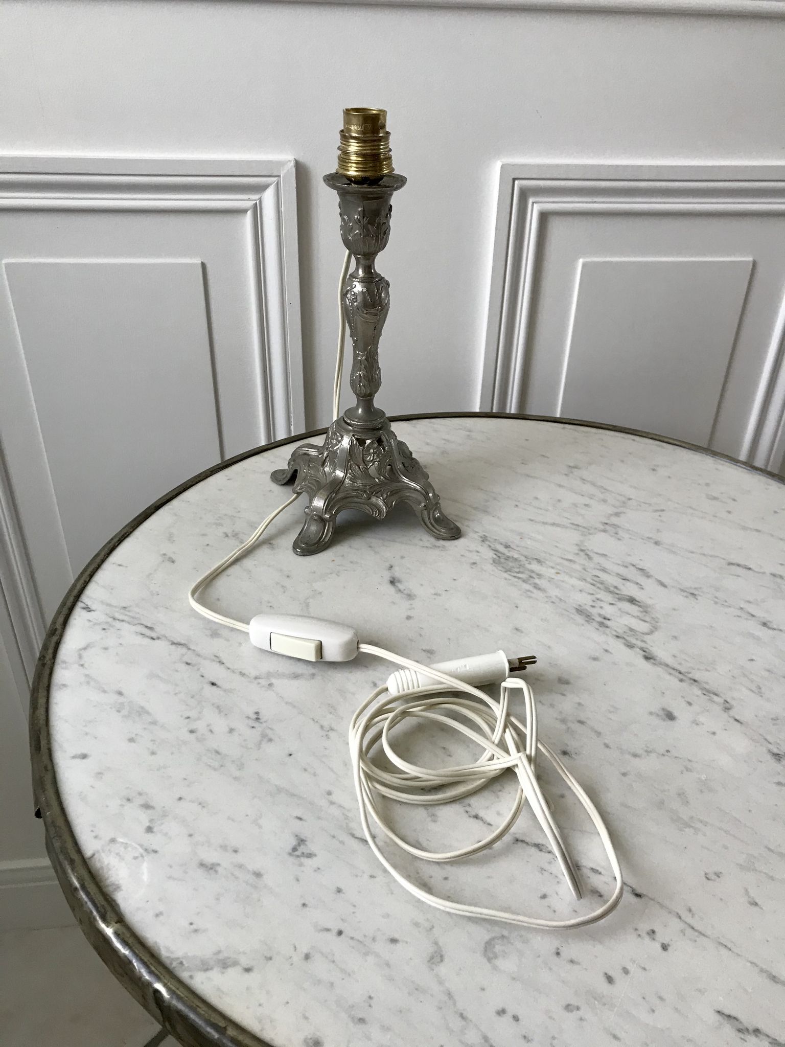 20s chrome brass candlelight legs