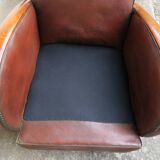 Pair of art-deco leather armchairs
