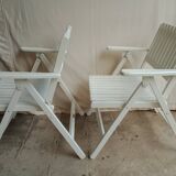 Vintage garden furniture R Gleizes in white painted wood