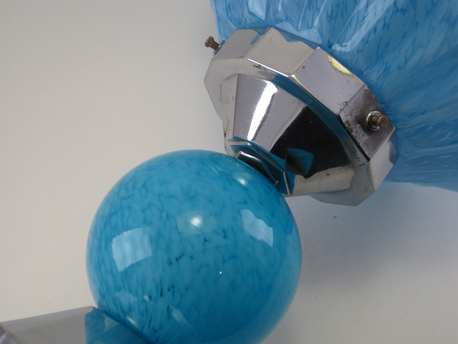 Double ceiling suspension lamp globe in glass