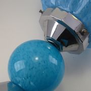 Double ceiling suspension lamp globe in glass