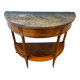 Half-moon console in mahogany with a marble top in Louis XVI style.