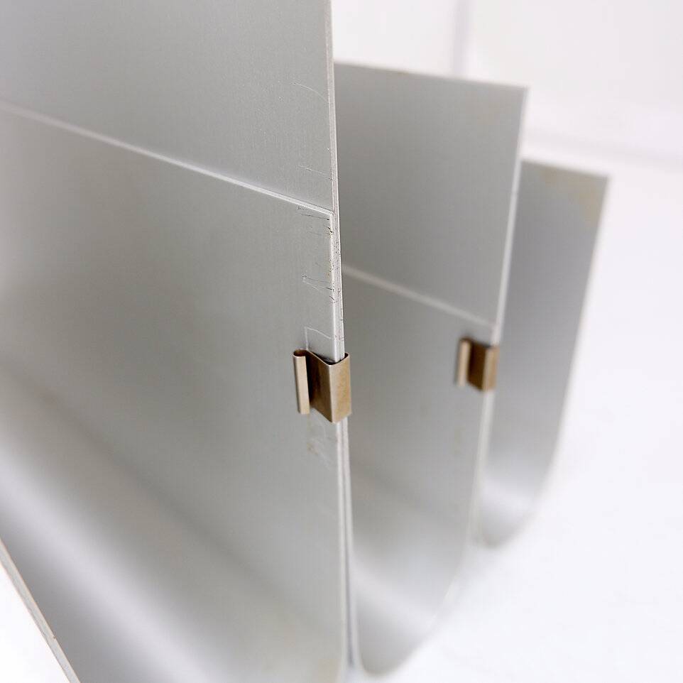 Aluminum Magazine Rack by Pierre Vandel for Espace Pierre Cardin, 1970s