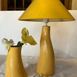 Ceramic table lamp and decorative pot 1980
