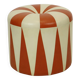 Round Vintage Pouf Orange Cream Two-Tone Skai Sixties