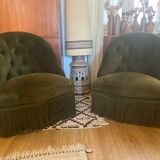 Pair of vintage toad armchairs