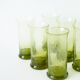 Service à orangeade en verre bullé de Biot, Long Drink, vert, 1960