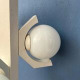 Mid-century white bony design pendant lamp with opaline glass shades