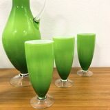 Ensemble carafe et 6 verres rétro, Murano, années 1960