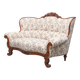 Sofa néo-rococo en acajou — Tissu d'ameublement — Élégance de style salon — 18ème