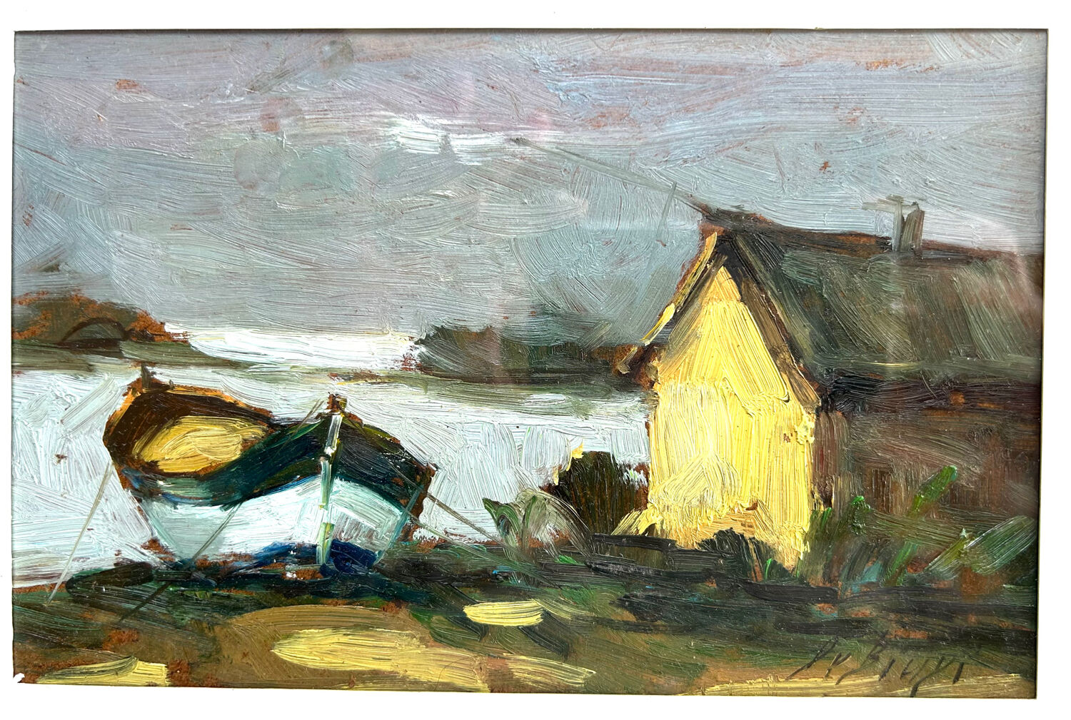 Marine Italienne, Huile sûr Panneau , JM Bilargi, XXe