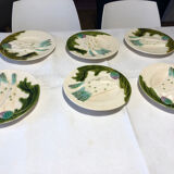 6 old Salins asparagus plates