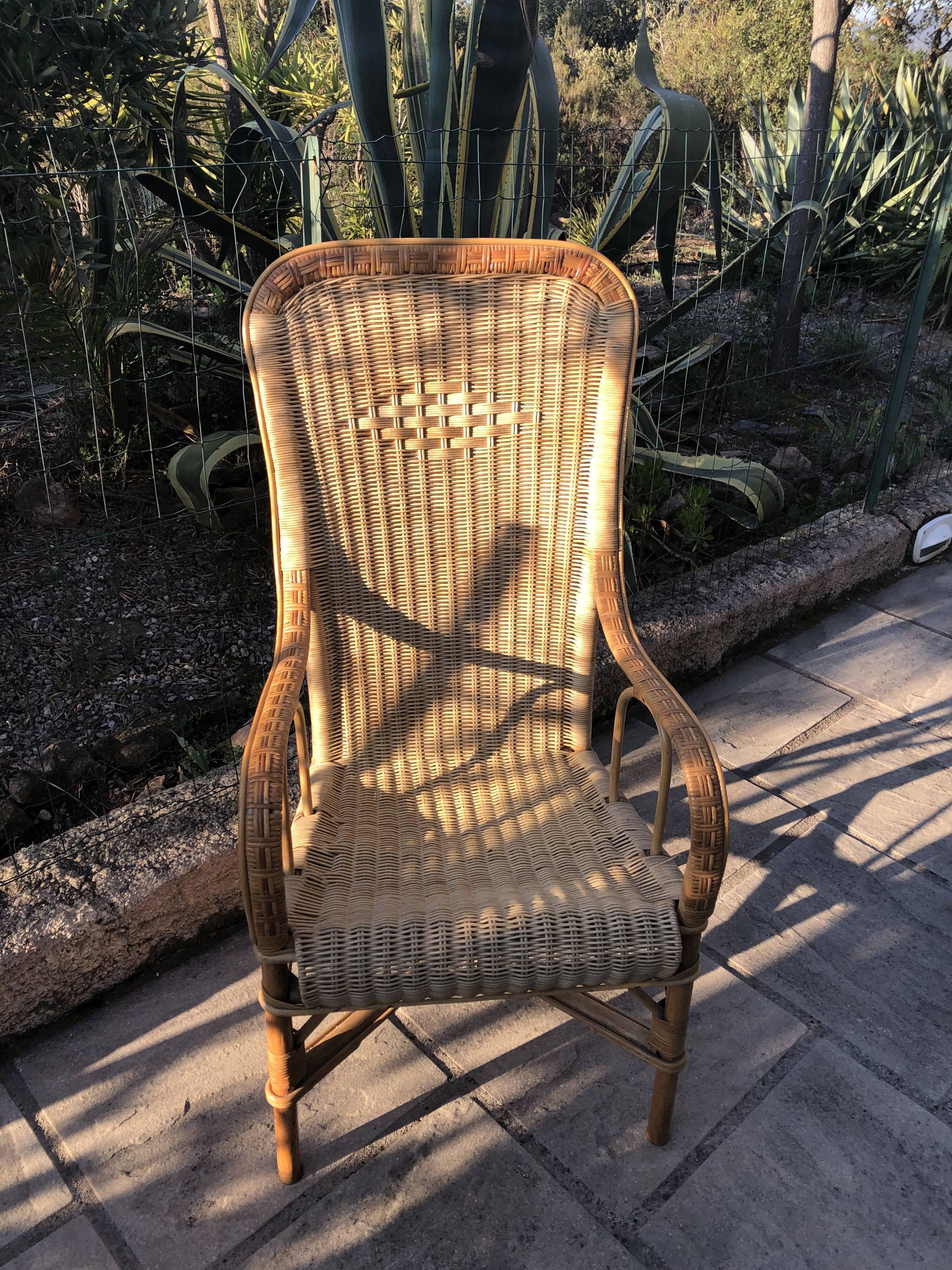 Vintage rattan armchair