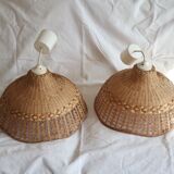 Pair of suspensions in woven wicker