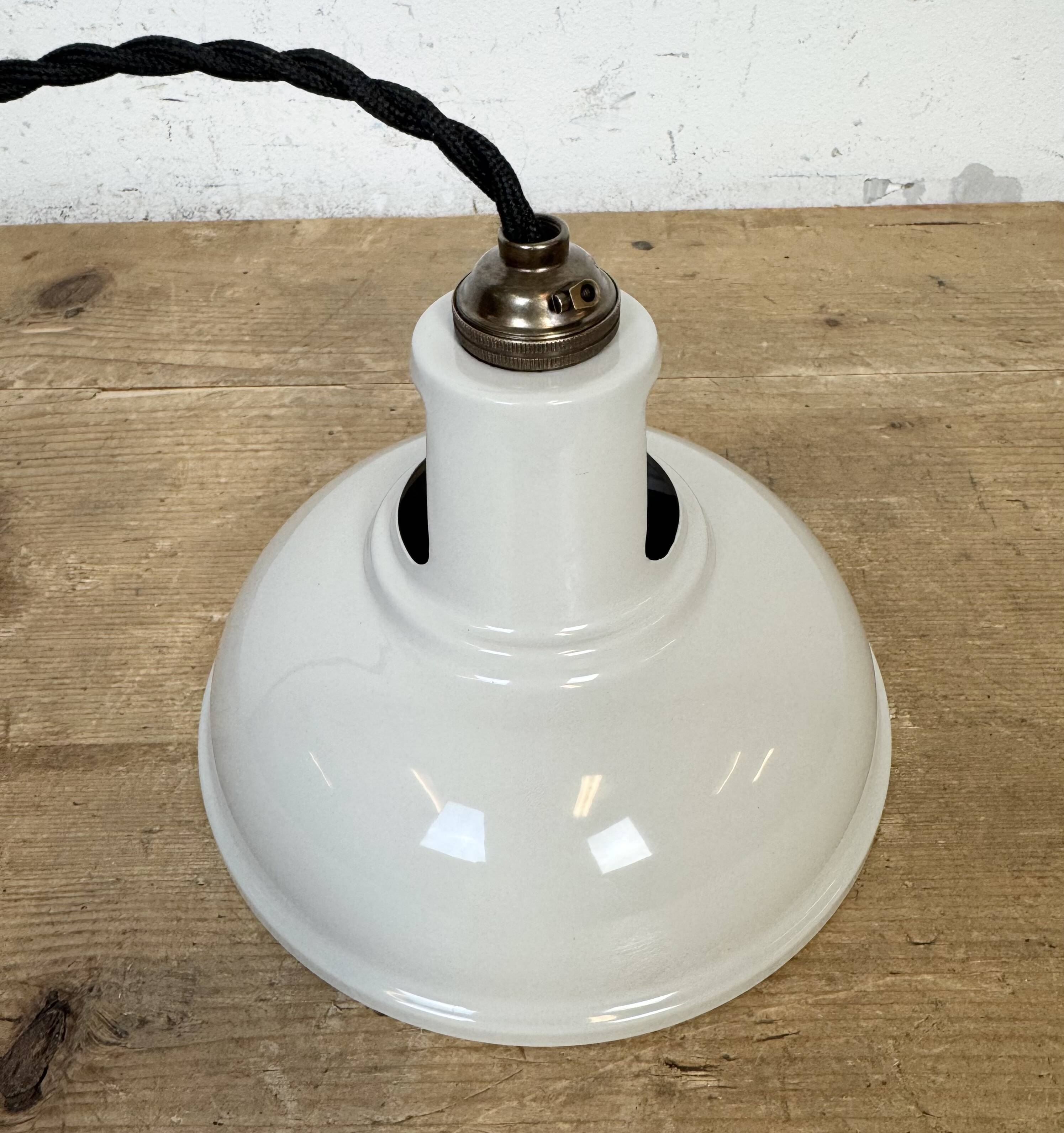 Vintage Industrial Beige Painted Ceiling Lamp, 2000s