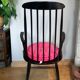 Vintage Scandinavian rocking chair in blackened wood from the 1970s