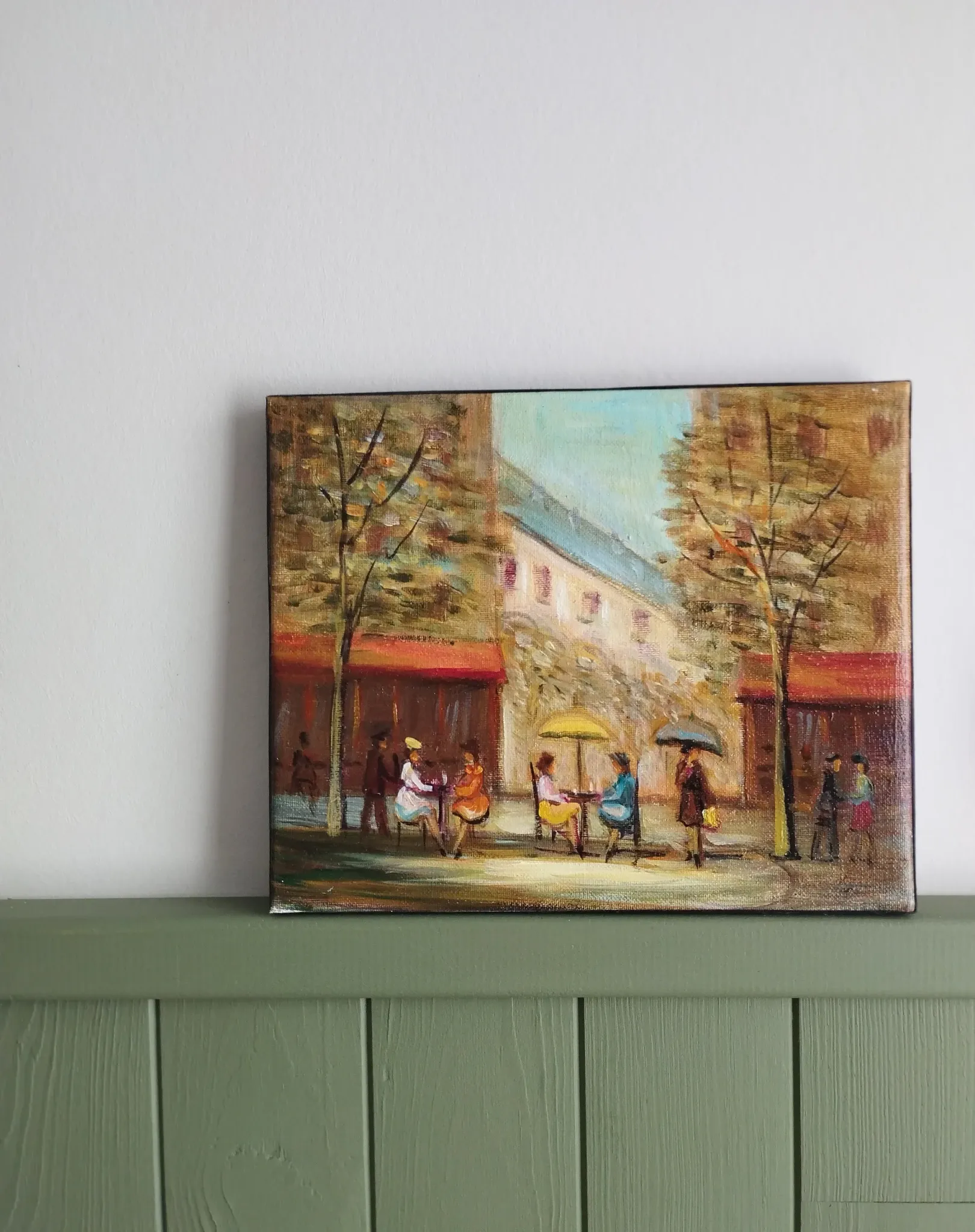 Michel Pabois - Parisian Terrace - Oil on canvas.