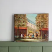 Michel Pabois - Parisian Terrace - Oil on canvas.