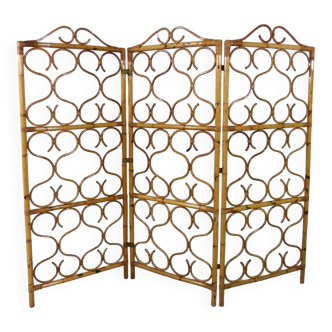 Ratan roomdivider folding screen Italy 1960’s