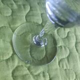 6 liqueur glasses in chiseled crystal, floral decoration, French work.