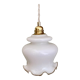 Vintage globe pendant lamp in white opaline