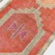 Tapis de couloir Oushak corail vintage, tapis turc ancien, 95x310 cm