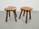 Vintage Milk Stools with Cowhide, 1950s, Set of 2