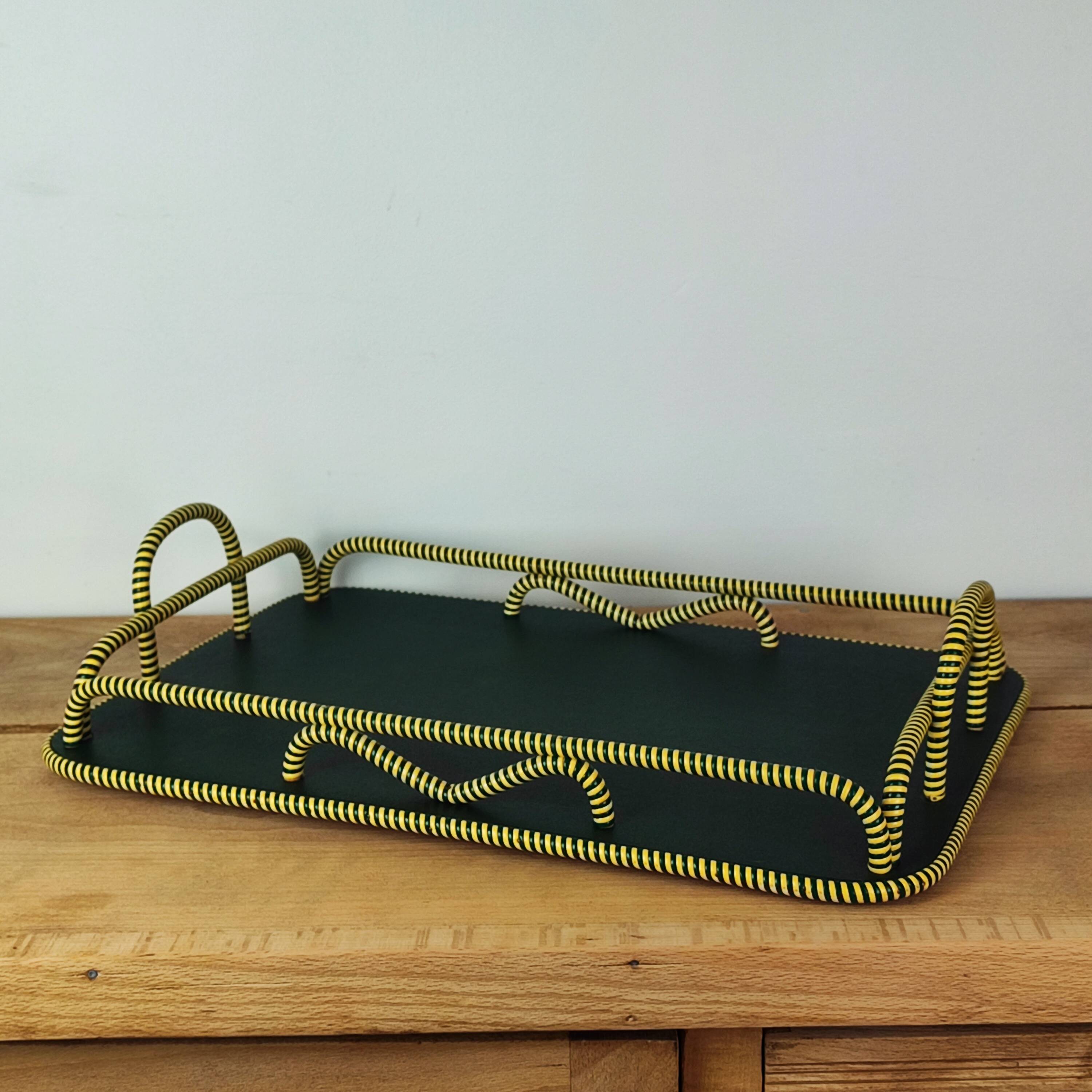 Scoubidou tray from the 60s