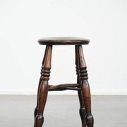 Antique English Windsor stool from the 18th century with a great patina