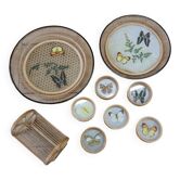 6 sous verres et 2 plateaux japonais
