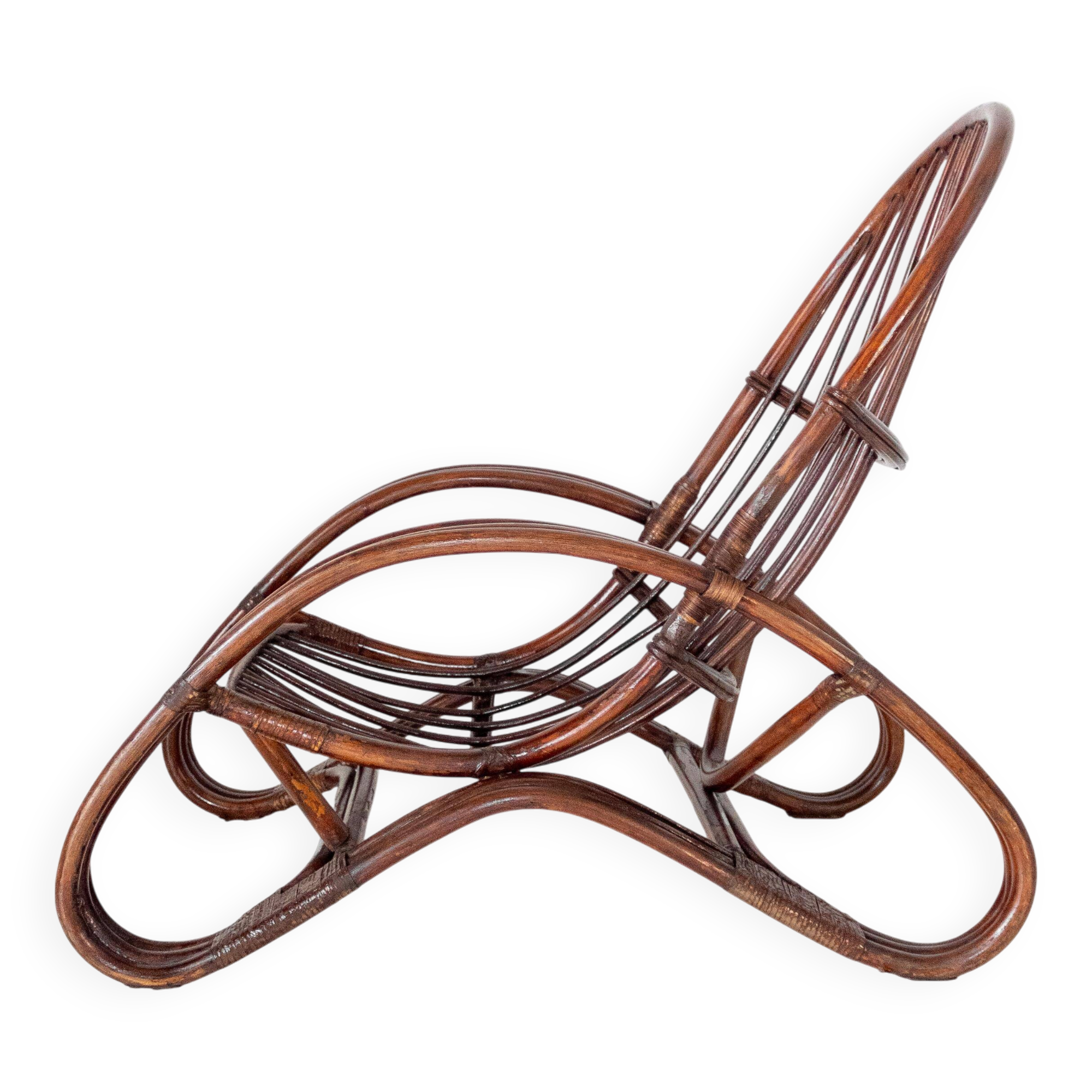 Mid Century Modern Bamboo Armchair, Italy 1960s