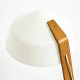 Original Space Age 1960s plywood table lamp with plastic shade by Temde