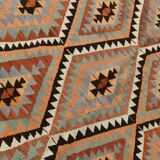 6x10 Soft Colors Anatolian Kilim,Geometric Style Vintage Rug,300x176Cm